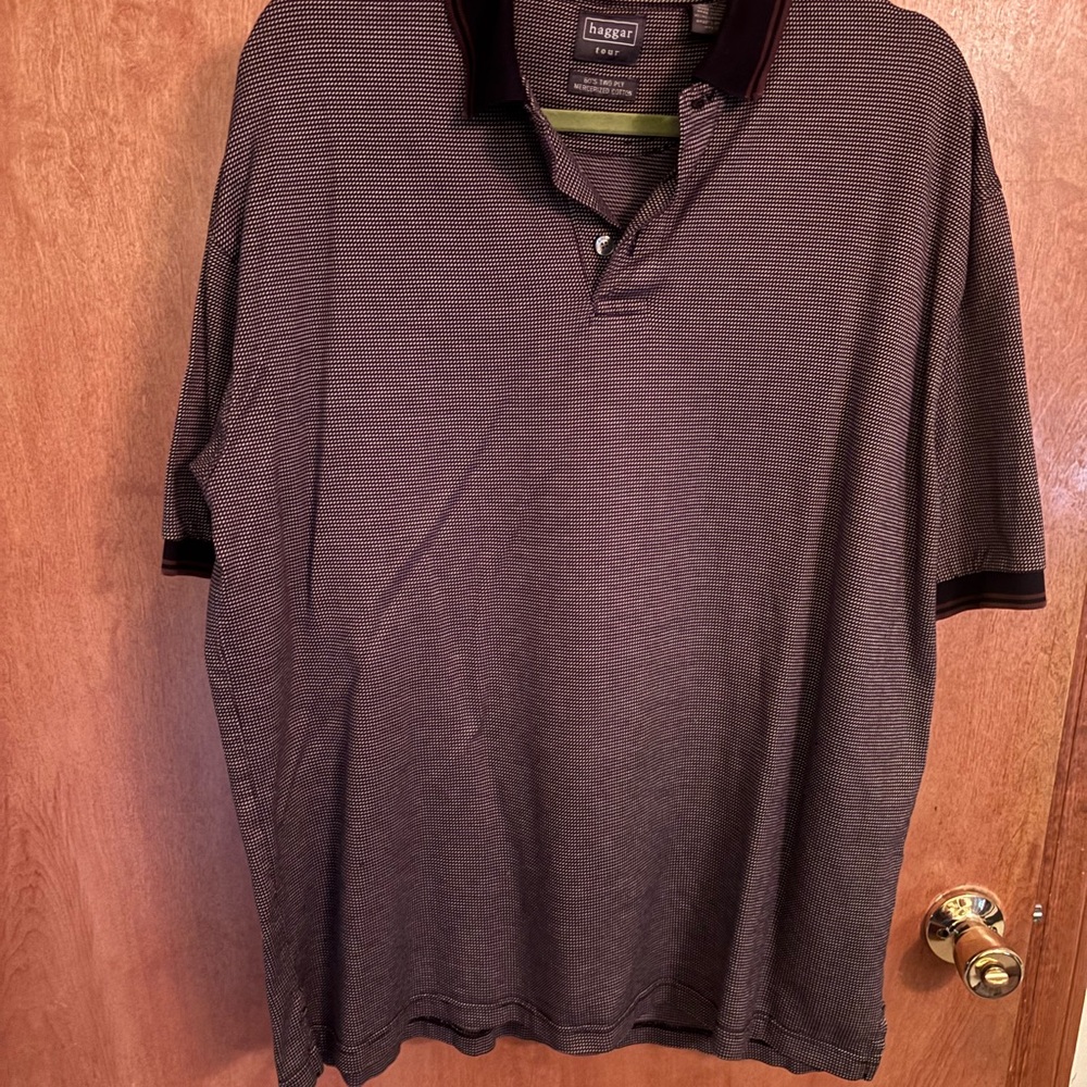 Haggar Men's Dark Gray & Black Polo Shirt Size L